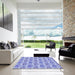 Machine Washable Transitional Blue Rug in a Kitchen, wshpat1247blu