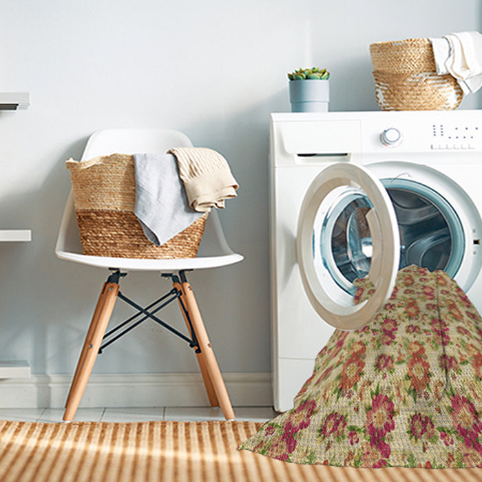 Machine Washable Transitional Red Rug in a Washing Machine, wshpat1247brn