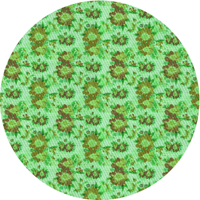 Square Machine Washable Transitional Dark Lime Green Rug in a Living Room, wshpat1247grn