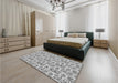 Patterned Platinum Gray Rug in a Bedroom, pat1247gry