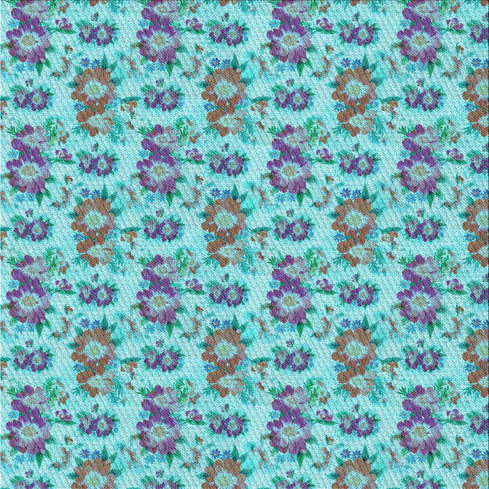 Round Patterned Cadet Blue Green Rug, pat1247lblu