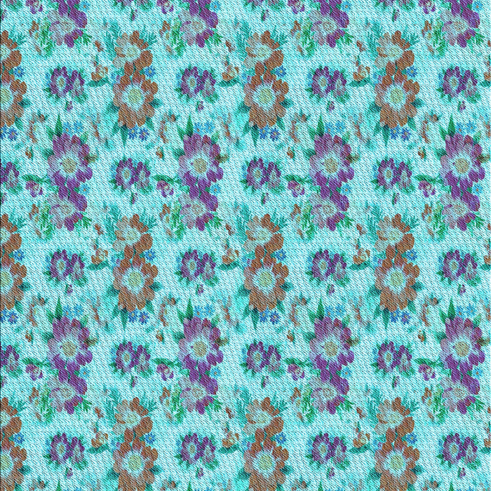 Patterned Cadet Blue Green Rug, pat1247lblu