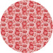 Square Patterned Pastel Pink Rug, pat1247rd