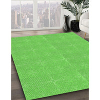 Patterned Emerald Green Rug, pat1248grn