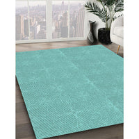 Patterned Light Sea Green Rug, pat1248lblu