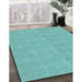 Patterned Light Sea Green Rug in Family Room, pat1248lblu