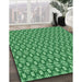 Machine Washable Transitional Green Rug in a Family Room, wshpat1249grn