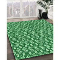 Patterned Green Rug, pat1249grn