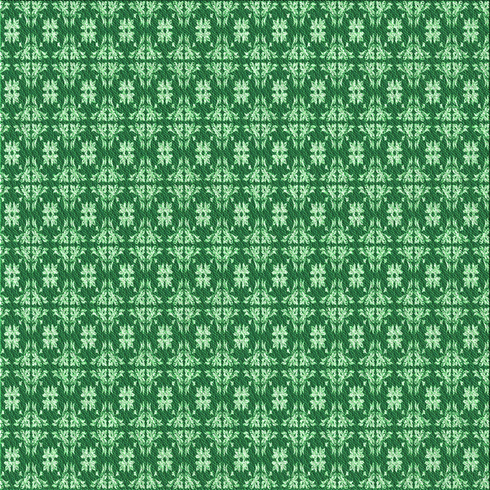 Round Machine Washable Transitional Green Rug, wshpat1249grn