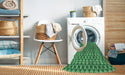 Machine Washable Transitional Green Rug in a Washing Machine, wshpat1249grn