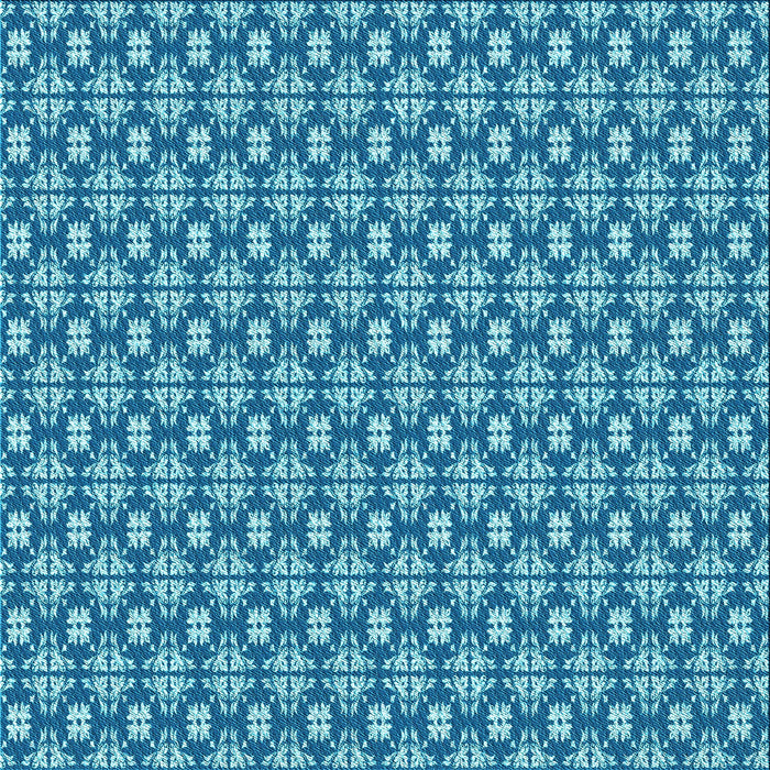 Round Patterned Blue Rug, pat1249lblu