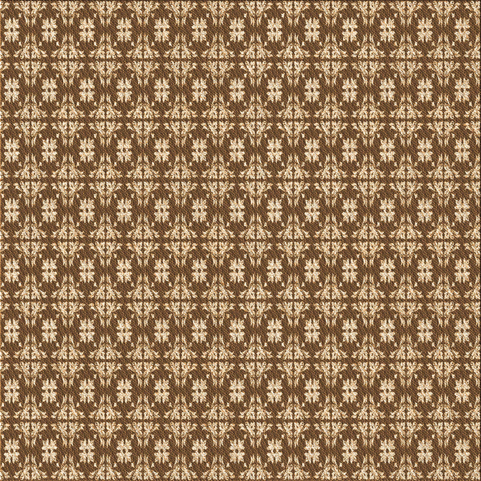 Round Patterned Saddle Brown Rug, pat1249org