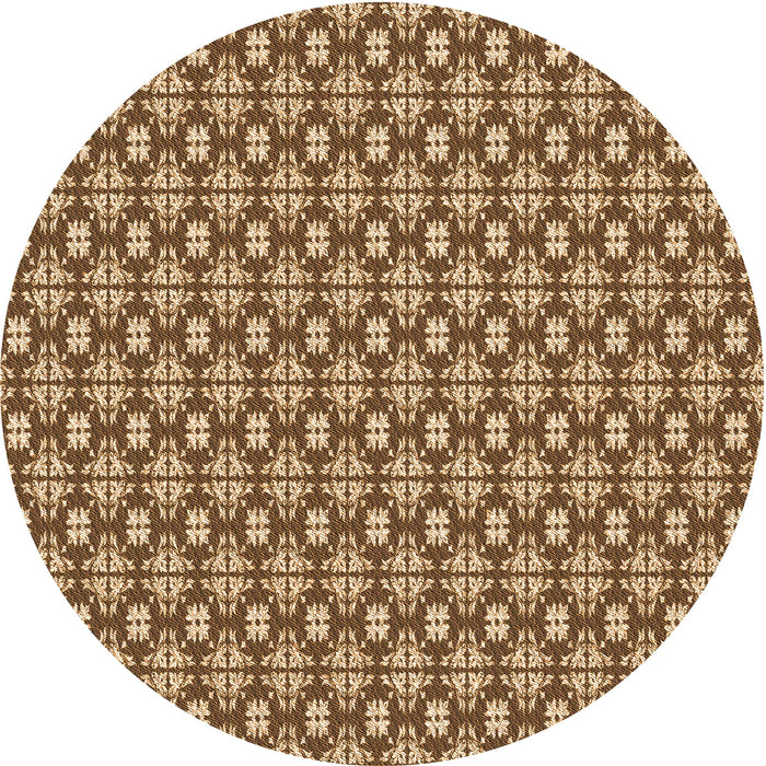 Square Patterned Saddle Brown Rug, pat1249org