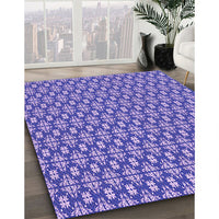 Patterned Bright Lilac Purple Rug, pat1249pur