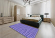 Patterned Bright Lilac Purple Rug in a Bedroom, pat1249pur