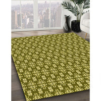 Patterned Dark Bronze Brown Rug, pat1249yw