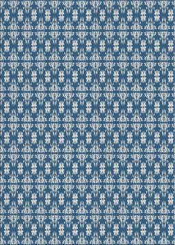 Patterned Blue Novelty Rug, pat1249