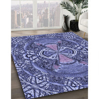 Patterned Purple Mimosa Purple Rug, pat125blu