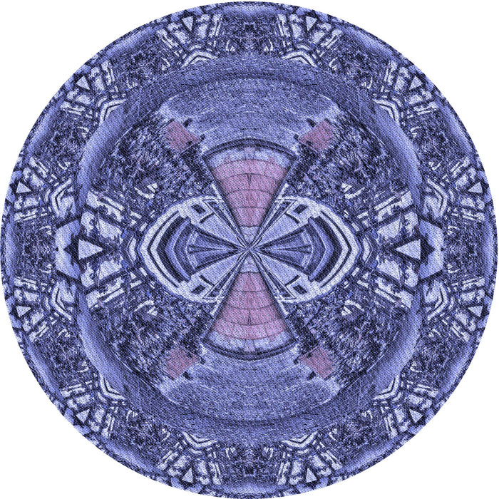 Square Machine Washable Transitional Purple Mimosa Purple Rug in a Living Room, wshpat125blu