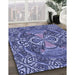 Patterned Purple Mimosa Purple Rug in Family Room, pat125blu