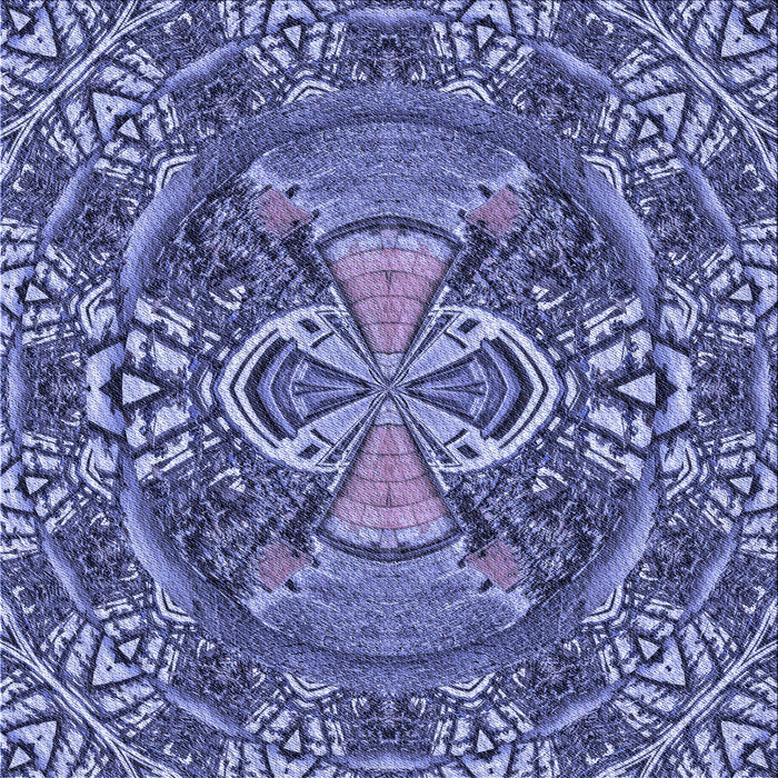 Round Patterned Purple Mimosa Purple Rug, pat125blu