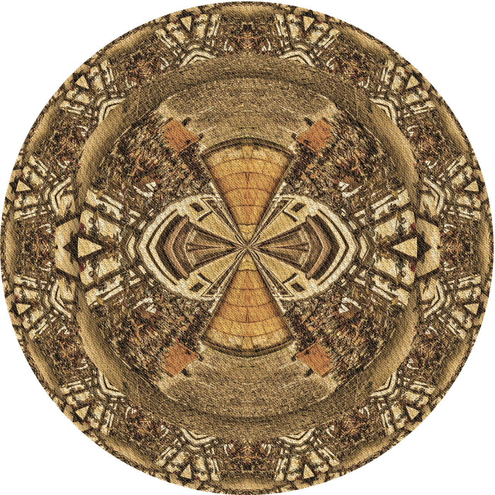 Square Machine Washable Transitional Golden Gold Rug in a Living Room, wshpat125brn