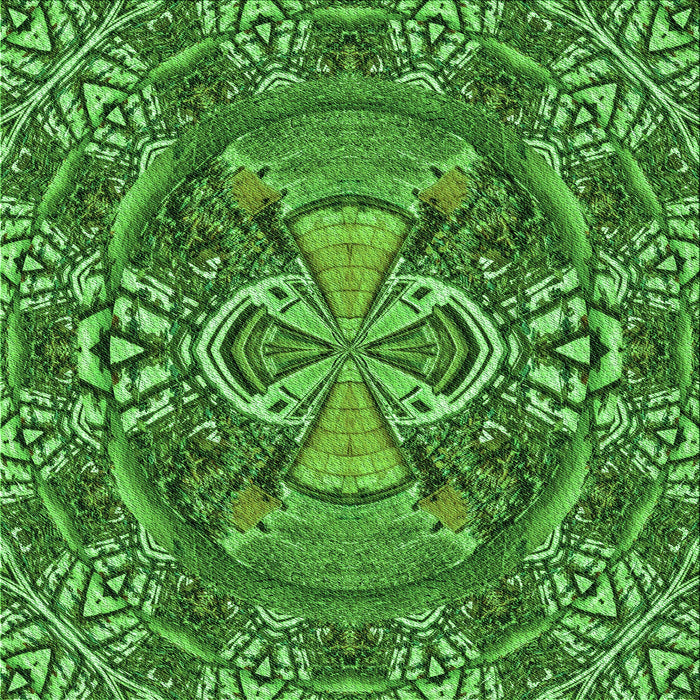 Round Machine Washable Transitional Deep Emerald Green Rug, wshpat125grn