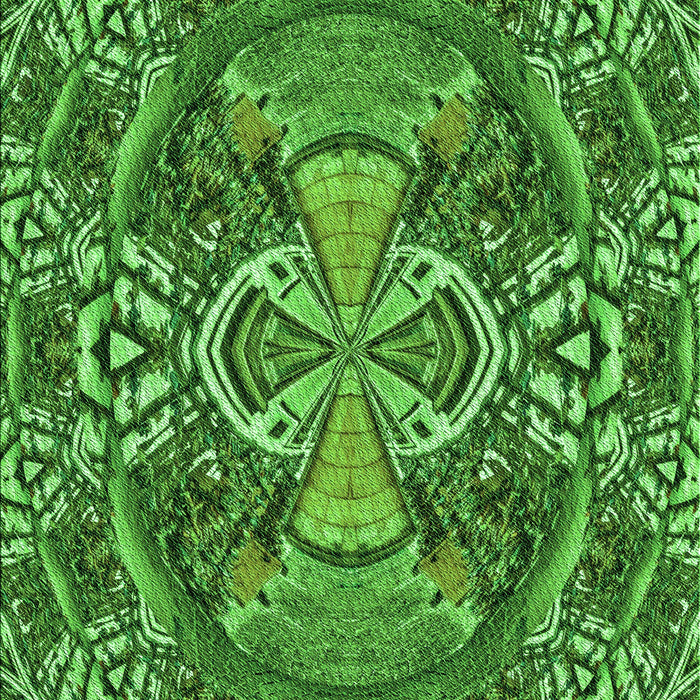 Patterned Deep Emerald Green Rug, pat125grn