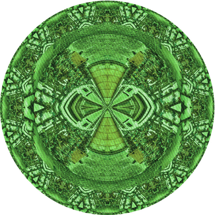 Square Machine Washable Transitional Deep Emerald Green Rug in a Living Room, wshpat125grn