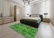 Patterned Deep Emerald Green Rug in a Bedroom, pat125grn