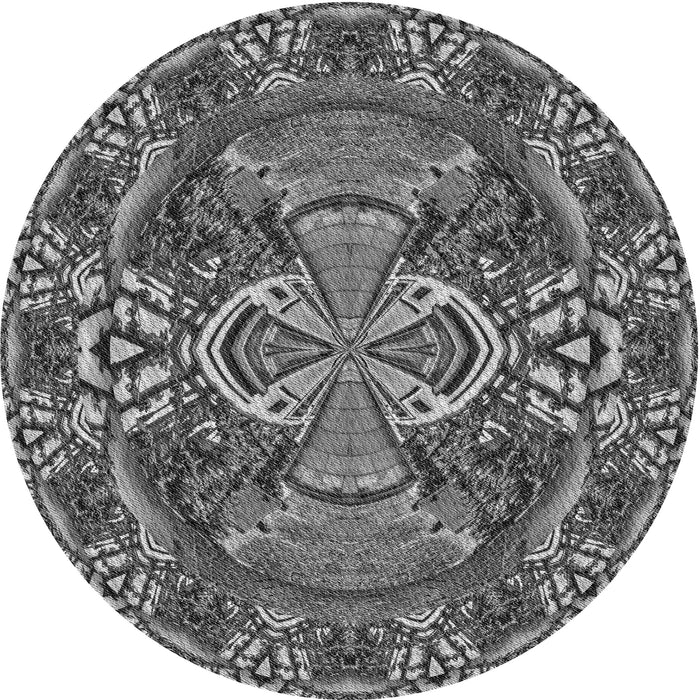 Square Patterned Black Rug, pat125gry