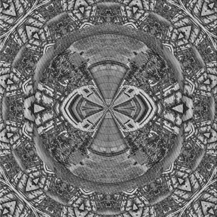 Round Machine Washable Transitional Black Rug, wshpat125gry