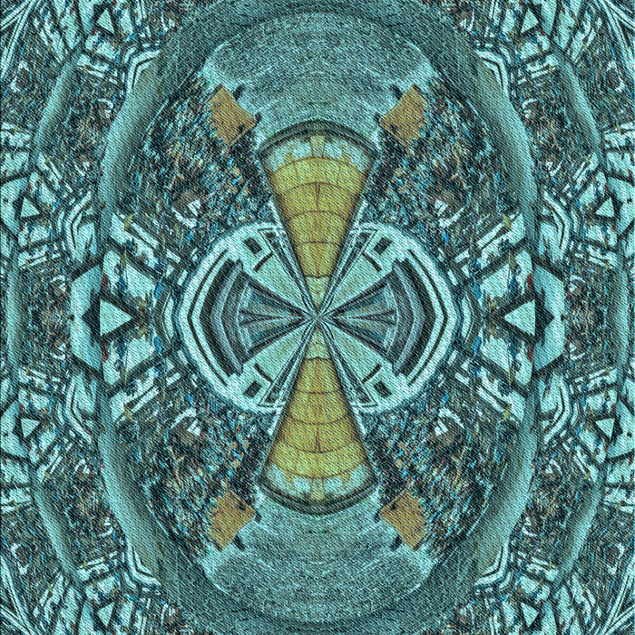 Patterned Dark Blue Grey Blue Rug, pat125lblu