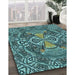 Machine Washable Transitional Dark Blue Grey Blue Rug in a Family Room, wshpat125lblu