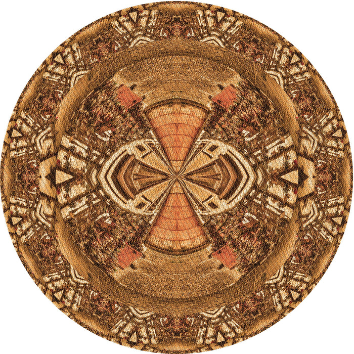 Square Patterned Orange Rug, pat125org