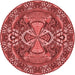 Square Patterned Red Rug, pat125rd