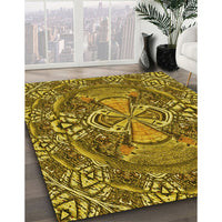 Patterned Yellow Rug, pat125yw