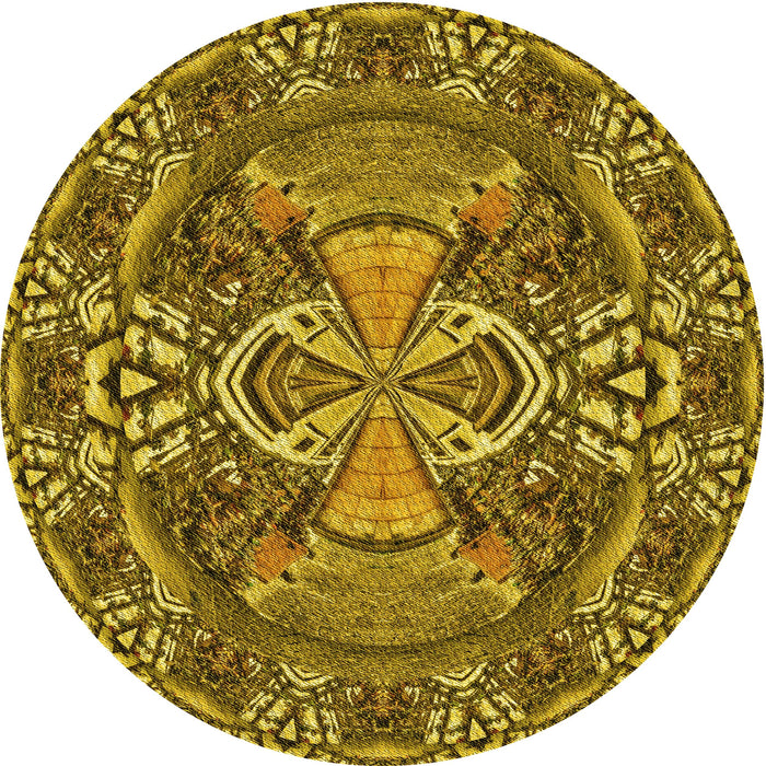 Square Patterned Yellow Rug, pat125yw