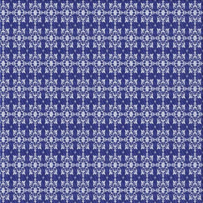 Round Patterned Cobalt Blue Rug, pat1250blu