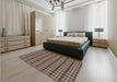 Patterned Camel Brown Rug in a Bedroom, pat1250brn