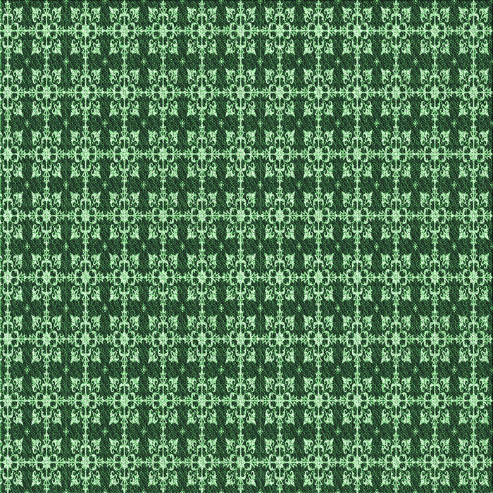 Round Patterned Deep Emerald Green Rug, pat1250grn