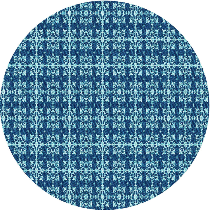 Square Patterned Blueberry Blue Rug, pat1250lblu