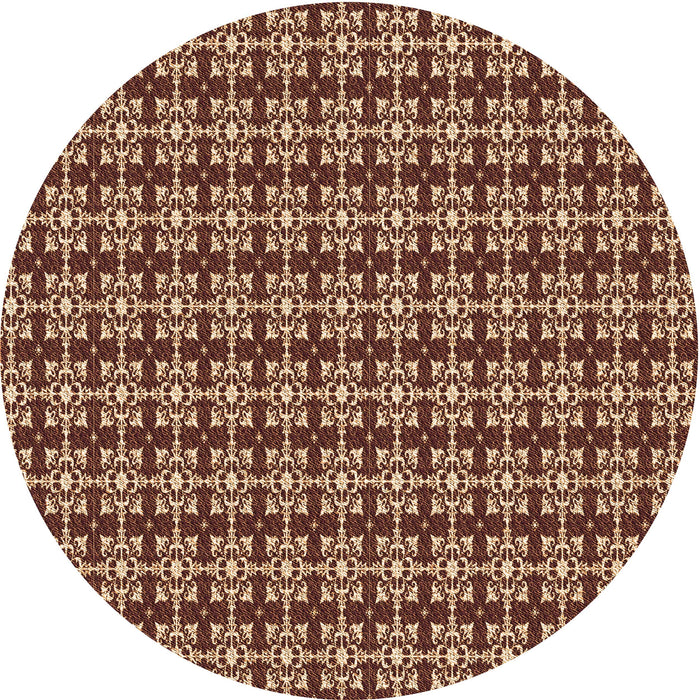 Square Patterned Brown Sand Brown Rug, pat1250org
