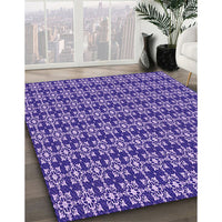 Patterned Bright Lilac Purple Rug, pat1250pur