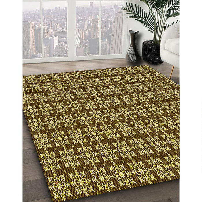 Machine Washable Transitional Bakers Brown Rug in a Family Room, wshpat1250yw