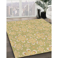 Patterned Caramel Brown Rug, pat1251brn