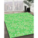 Patterned Emerald Green Rug in Family Room, pat1251grn