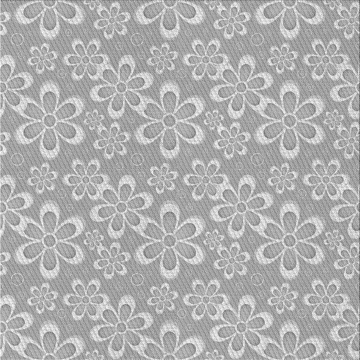 Round Patterned Platinum Silver Gray Rug, pat1251gry