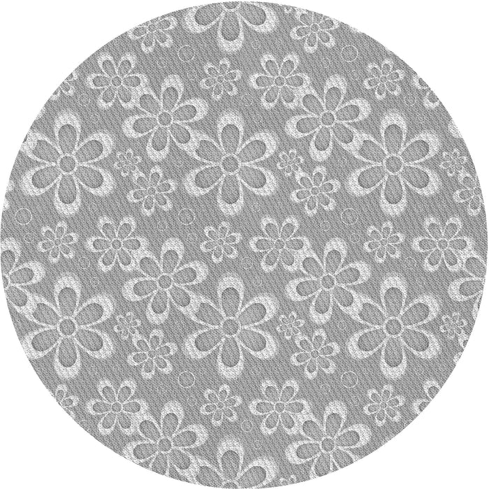 Square Patterned Platinum Silver Gray Rug, pat1251gry