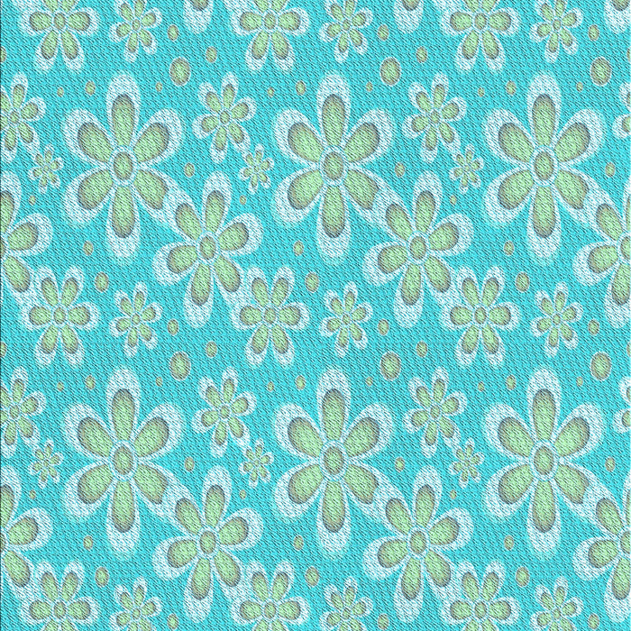 Machine Washable Transitional Green Rug, wshpat1251lblu